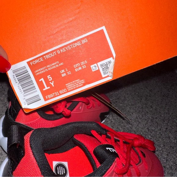 Nike Force Trout 9 Keystone Kids Baseball Cleats Red Black 1.5 Youth FB9731 NIB - Picture 8 of 8